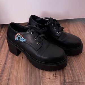 KOI Dolls Kill Platform Oxfords with Rainbow